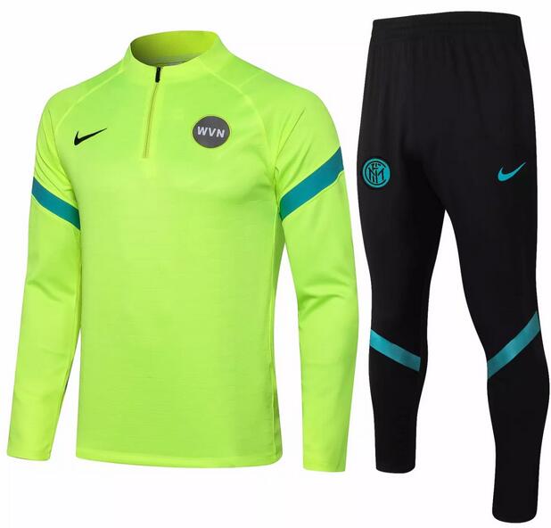 2021/22 Inter Milan Light Green Sweatshirt Training Suits with Pants